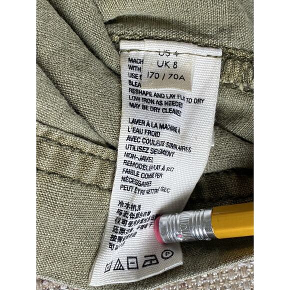 FREE PEOPLE Army Green Mini Cotton Cargo Skirt 4 - Picture 10 of 10